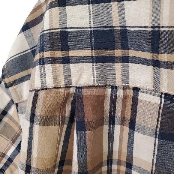 Eddie Bauer Mens Size L Tall TL Shirt 100% Cotton Button Front Casual Plaid - Picture 6 of 8